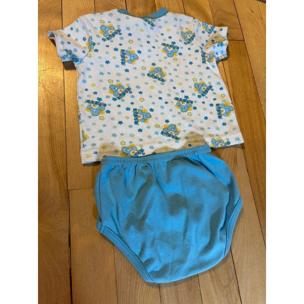 3/6 Mths Vtg Y2K Care Bears Shirt Diaper Cover Outfit Set Bloomers